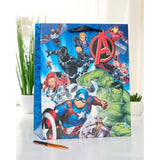 Large Marvel Avengers gift bag for boys by UK Greetings featuring superhero heroes and a vibrant heroes design.