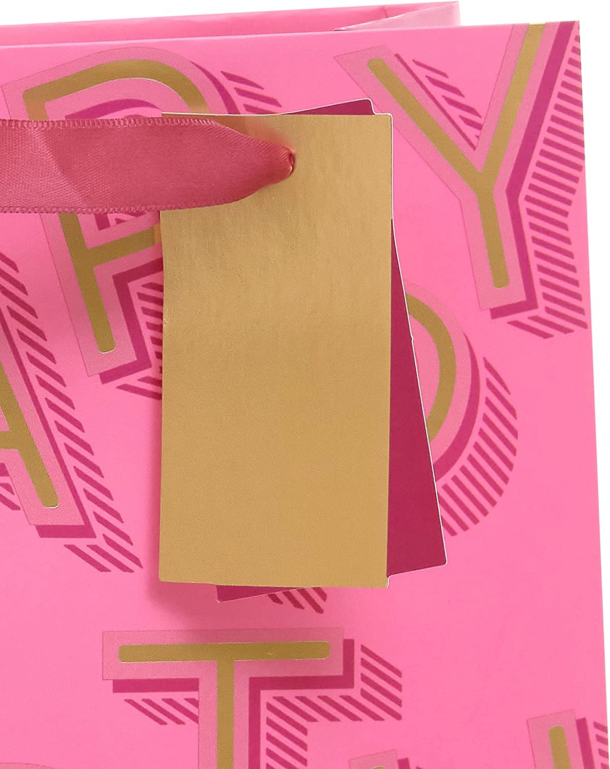 Pink UK Greetings medium gift bag for her, featuring a stylish female design, ideal for special occasions and gift presentation.