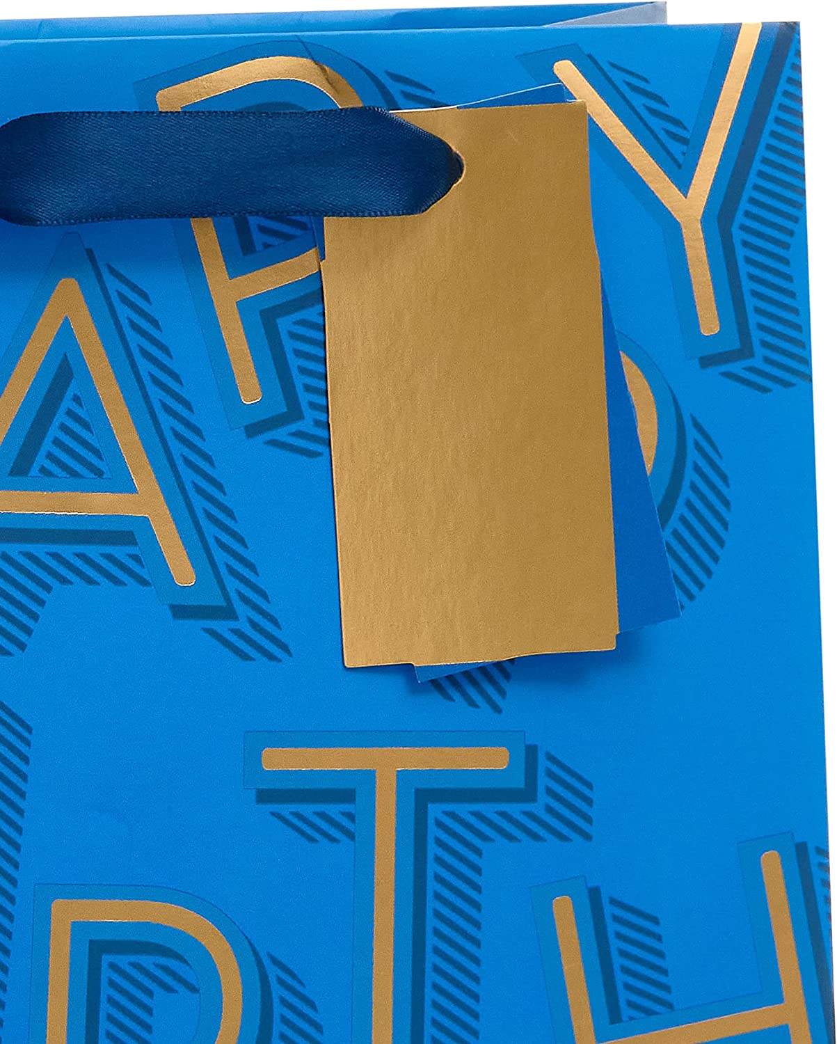 Blue UK Greetings medium gift bag for him, featuring a masculine design, suitable for gift-giving and packaging.