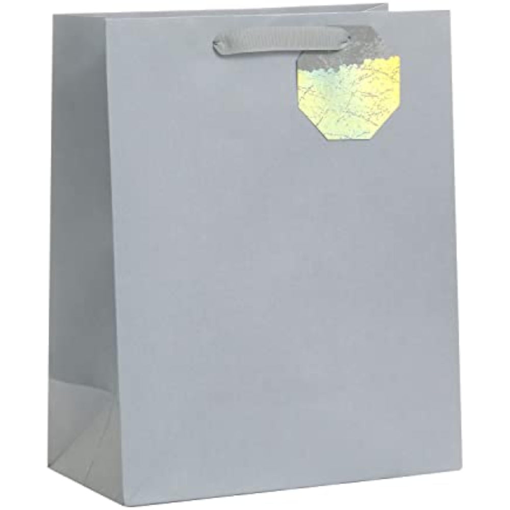 Large UK Greetings gift bag for him, her, or friends with a silver design, ideal for gift packaging.
