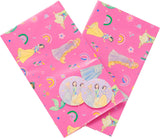 UK Greetings Disney Princess gift wrap with pink and purple sheets and matching tags, ideal for wrapping princess-themed presents.