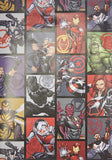 Marvel Avengers hero gift wrap by UK Greetings with two sheets and two gift tags featuring superhero-themed designs.