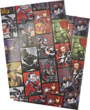 Marvel Avengers gift wrap by UK Greetings featuring superhero design, includes 2 sheets and 2 gift tags for special occasions.