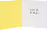 UK Greetings 21st birthday greeting card for him, her, or friends with a vibrant red design and celebratory message.