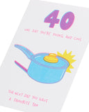 UK Greetings 40th birthday card for her featuring a favorite pan design, perfect for celebrating a special friend's milestone.