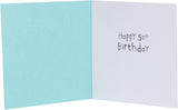 UK Greetings 50th birthday greeting card for him, her, or a friend with a red design and celebratory message.