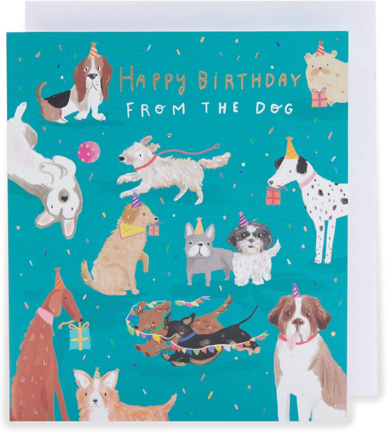 UK Greetings birthday greeting card featuring a cute dog design, suitable for him, her, or a friend.