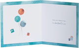 UK Greetings Father's Day card for Dad featuring colorful balloons and gift illustrations, perfect for celebrating Dad.