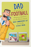 UK Greetings Father's Day card for Dad featuring a humorous football design, perfect for celebrating football-loving dads.