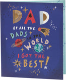 UK Greetings Father's Day card for Dad featuring a sweet space-themed design, perfect for celebrating fathers.