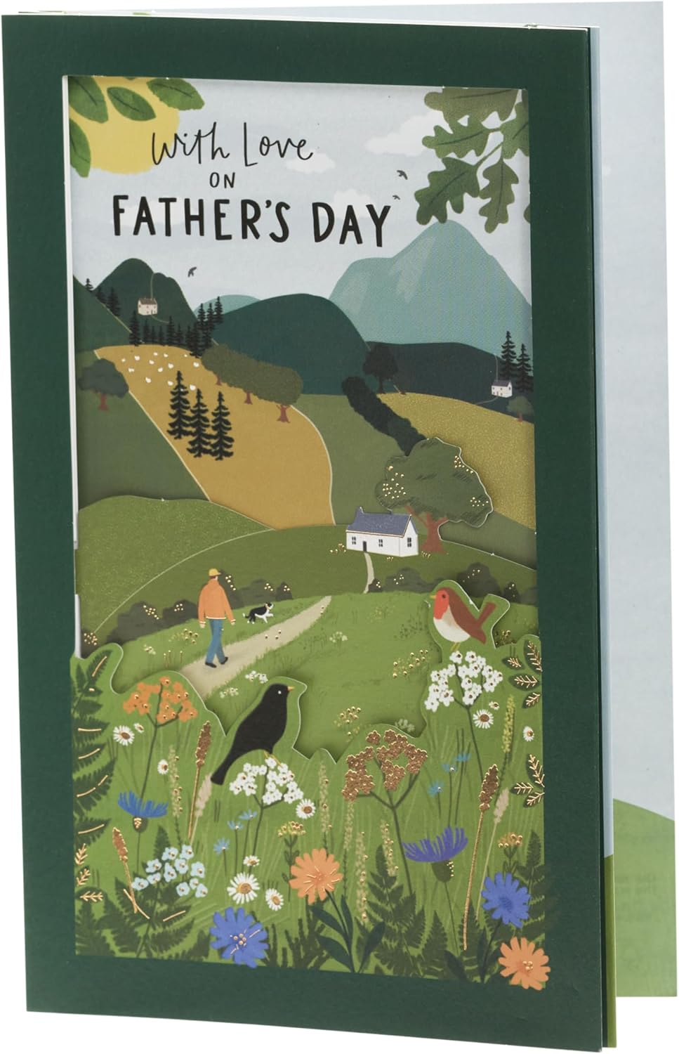 UK Greetings Father's Day greeting card for him featuring a 3D landscape design, perfect for celebrating dads.