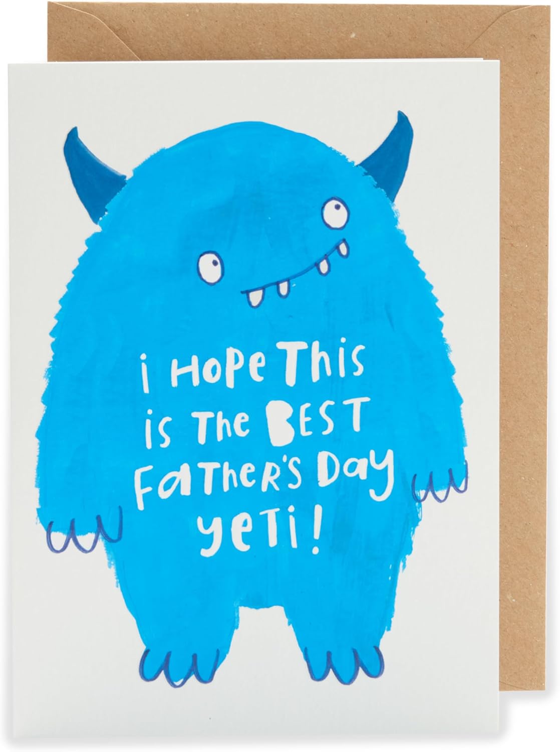 UK Greetings Father's Day card featuring a cute Yeti illustration, perfect for celebrating dads on Father's Day.