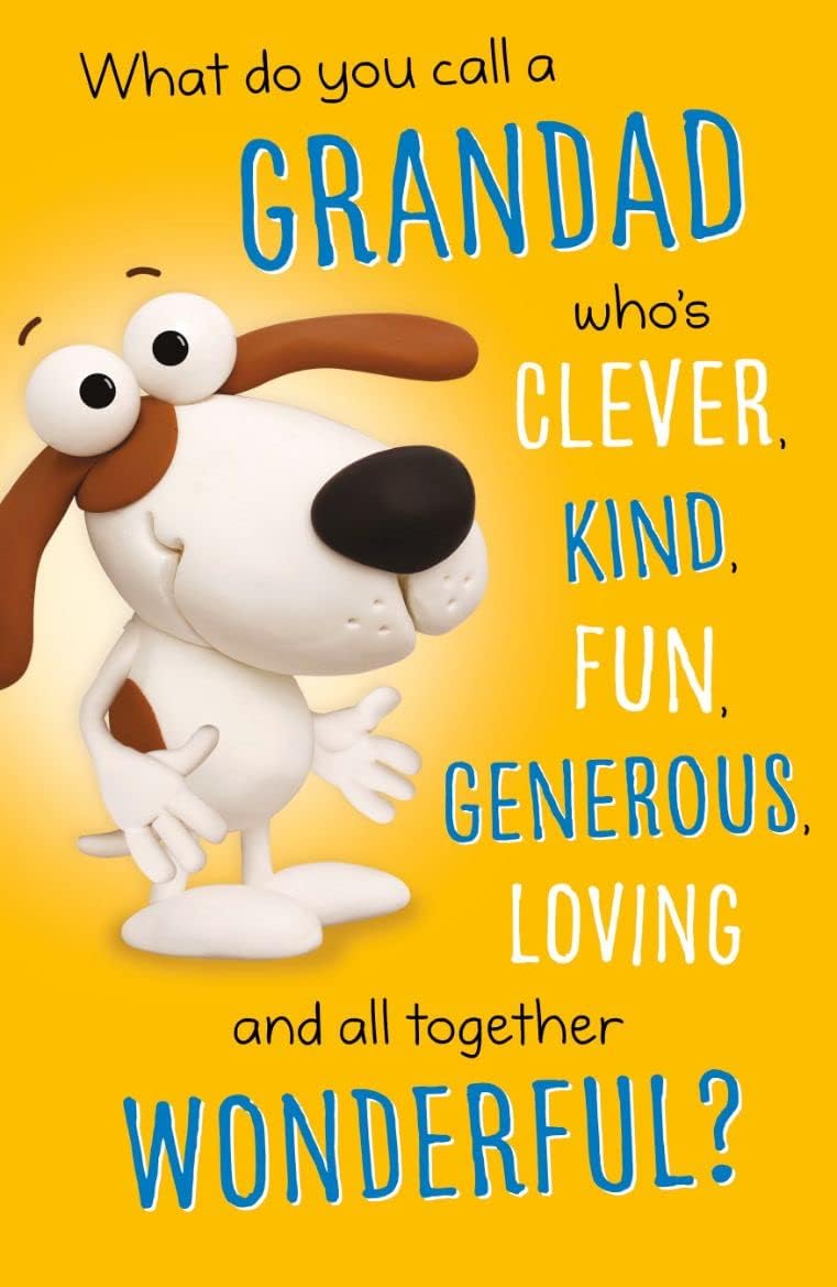 UK Greetings Father’s Day greeting card featuring a cheerful design for Grandad with fun and kind messages.