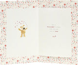 UK Greetings Boofle birthday greeting card for sister with envelope, featuring a cute design holding a big star.