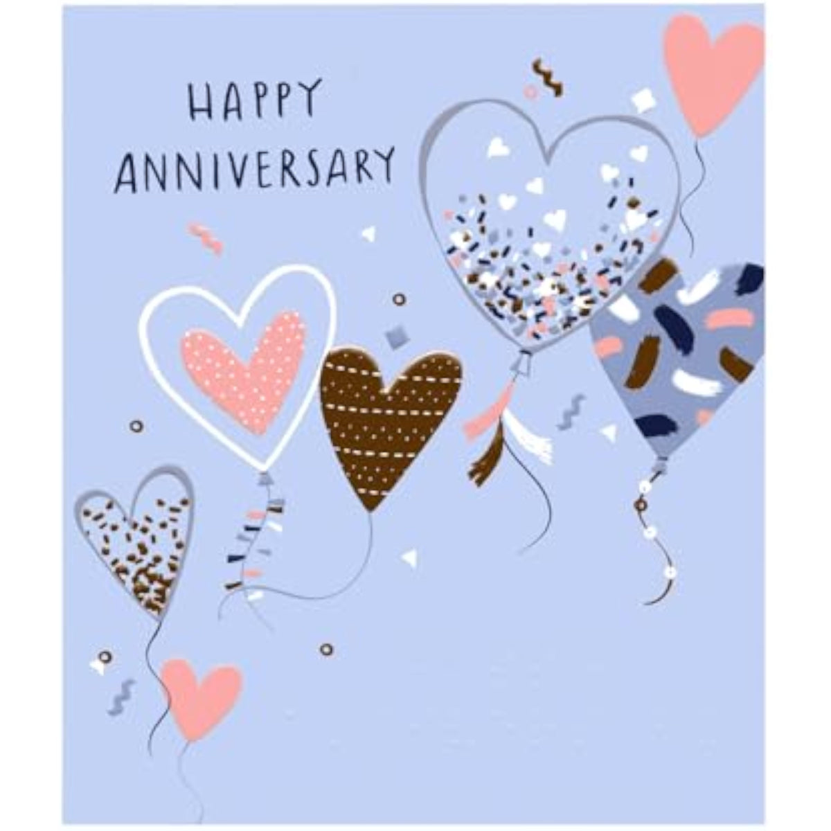 Braille anniversary greeting card by Carlton Cards for wedding anniversary, featuring tactile braille and floral design, 16cm x 18cm.