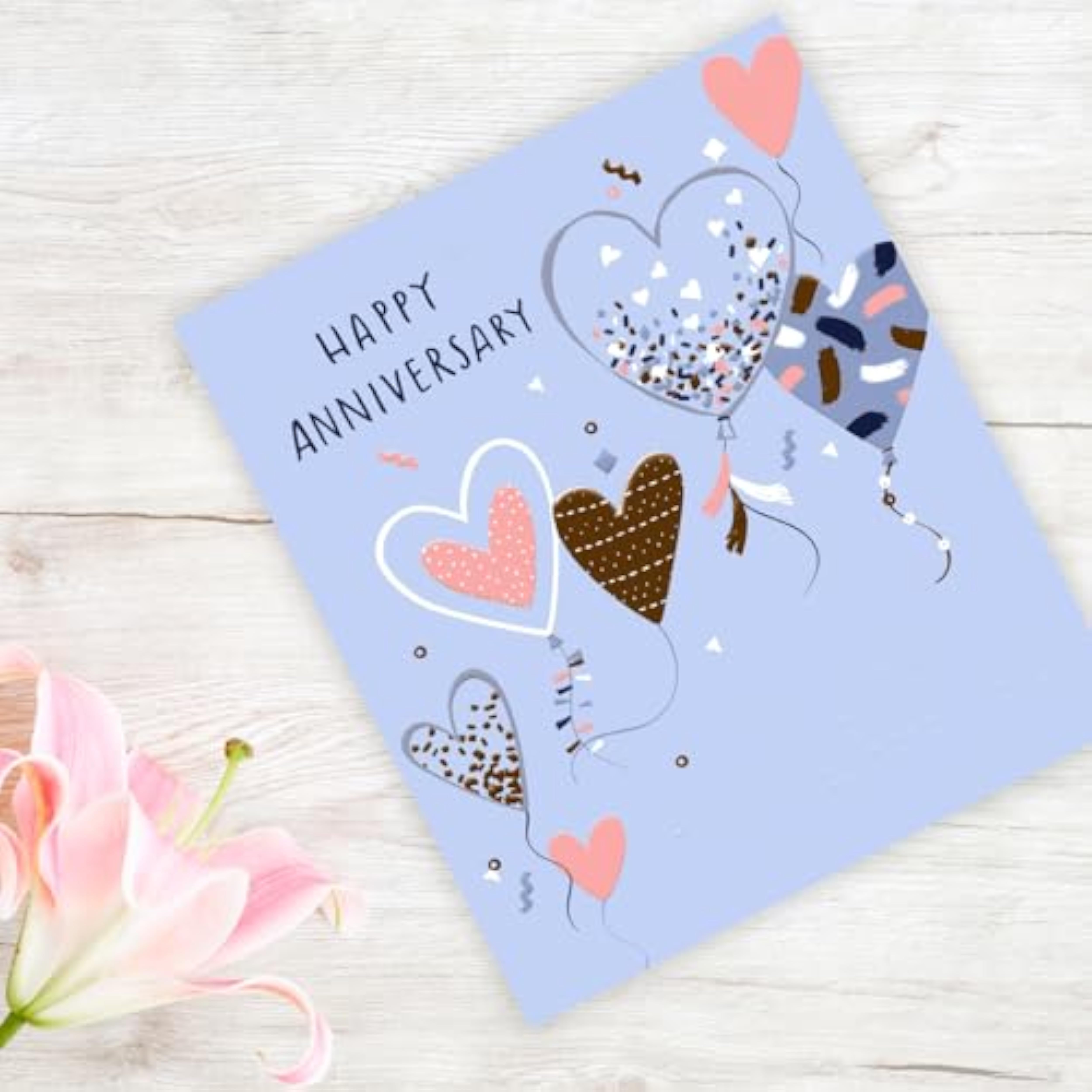 British Carlton Cards Braille Anniversary Greeting Card with "Happy Wedding Anniversary" message, 16cm x 18cm, designed for visually impaired.