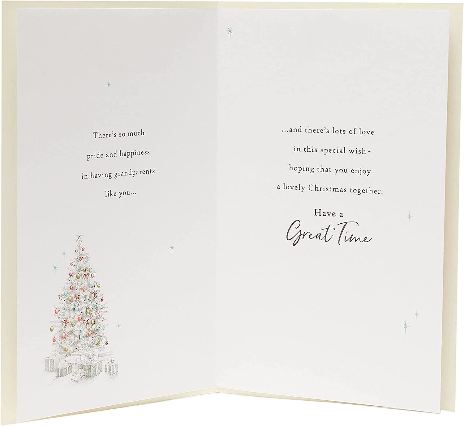 Christmas card for grandparents by UK Greetings, festive greeting card featuring holiday design for wonderful grandparents.