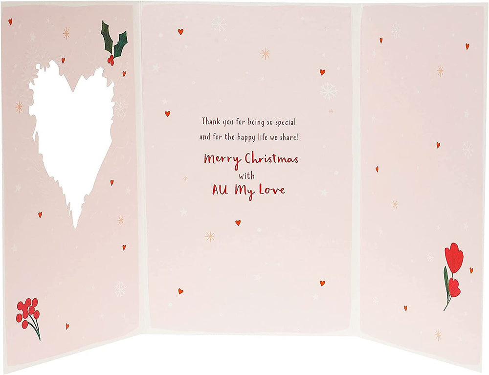 Christmas card for wife from UK Greetings, featuring festive design perfect for expressing love and holiday cheer.