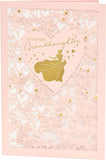 Disney Princess birthday card for granddaughter by UK Greetings, featuring love hearts, butterflies, and a cheerful children's design.