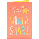 UK Greetings Exams Pass Congratulations Card featuring colorful designs and celebratory message for passing exams.
