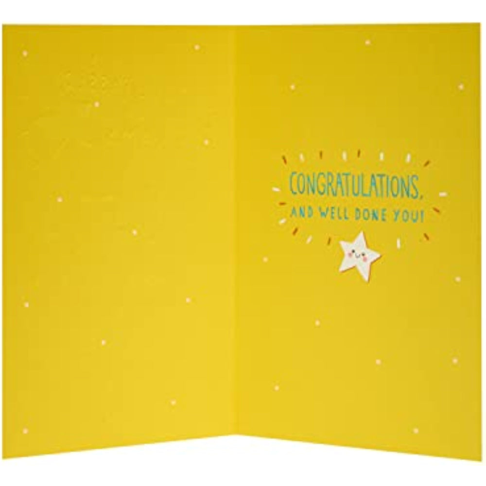 UK Greetings Exams Pass Congratulations Card, colorful greeting card celebrating exam success, featuring cheerful design and congratulatory message.