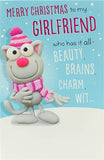 Funny Christmas card for girlfriend by UK Greetings, featuring humorous holiday design perfect for celebrating Christmas together.
