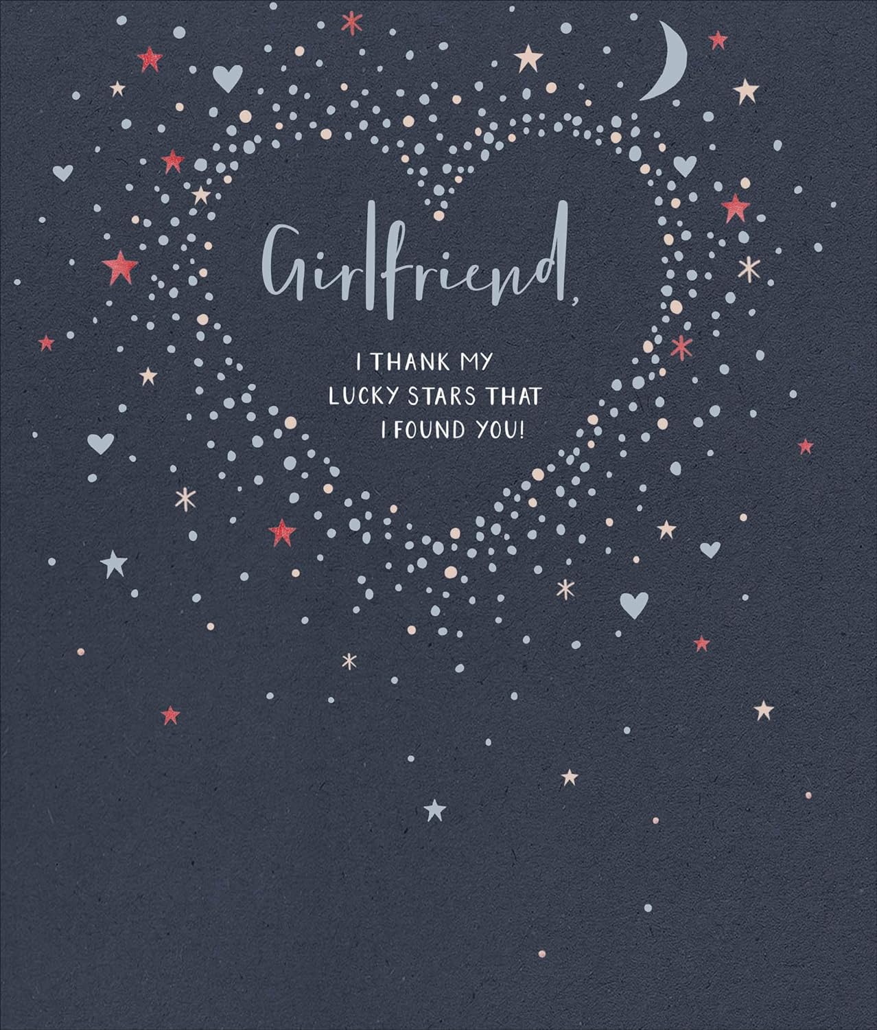 Romantic UK Greetings Valentine's Day card for girlfriend featuring a heartfelt message, designed for couples on Valentine's Day.