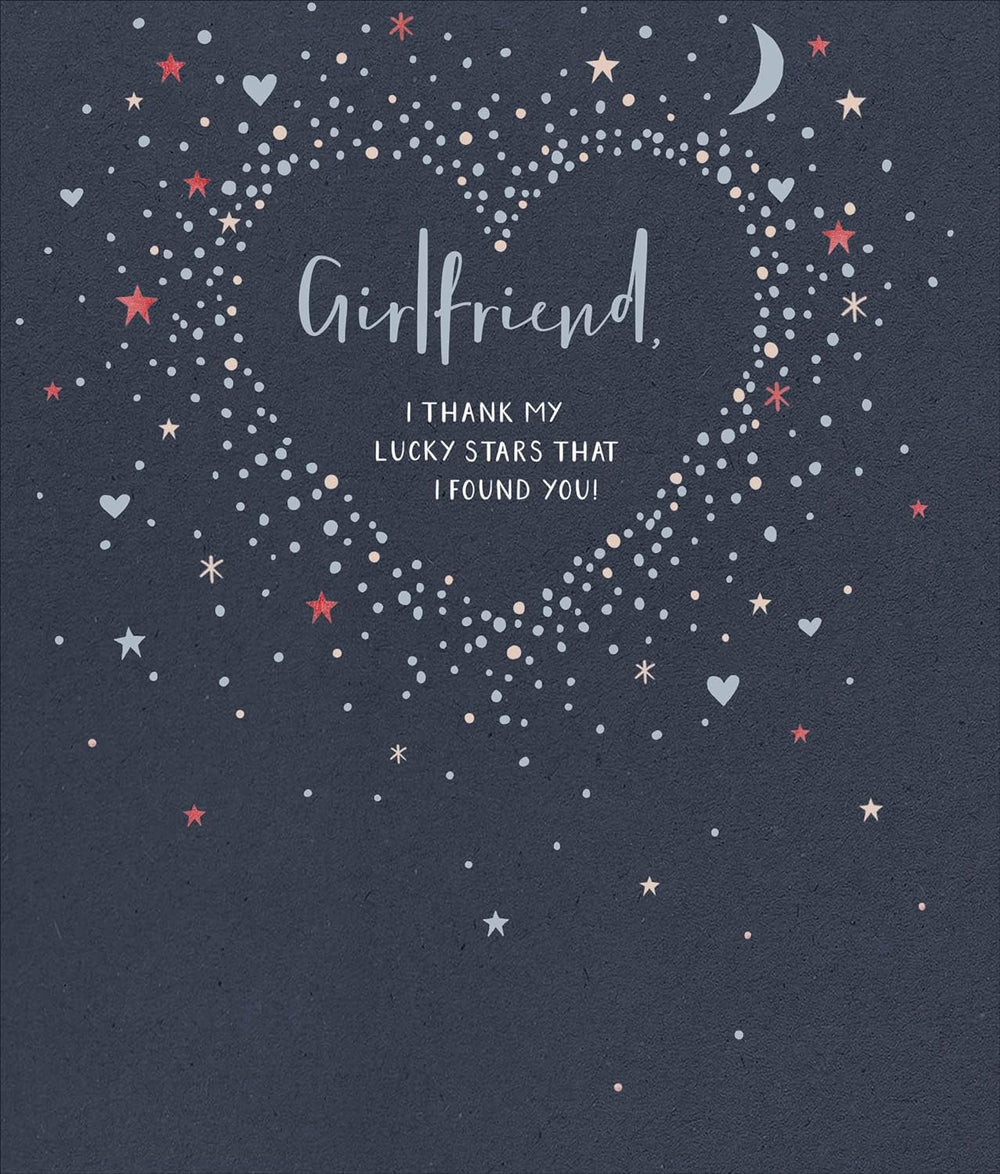 Romantic UK Greetings Valentine's Day card for girlfriend featuring a heartfelt message, designed for couples on Valentine's Day.