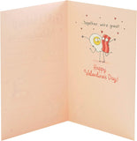 Cute cartoon Valentine's Day card for girlfriend by UK Greetings, featuring romantic love-themed illustrations and playful design.