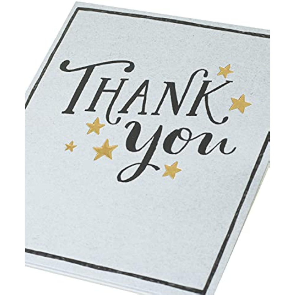 Gold Stars Thank You Very Much! greeting card by UK Greetings, featuring gold star accents and a heartfelt thank you message.
