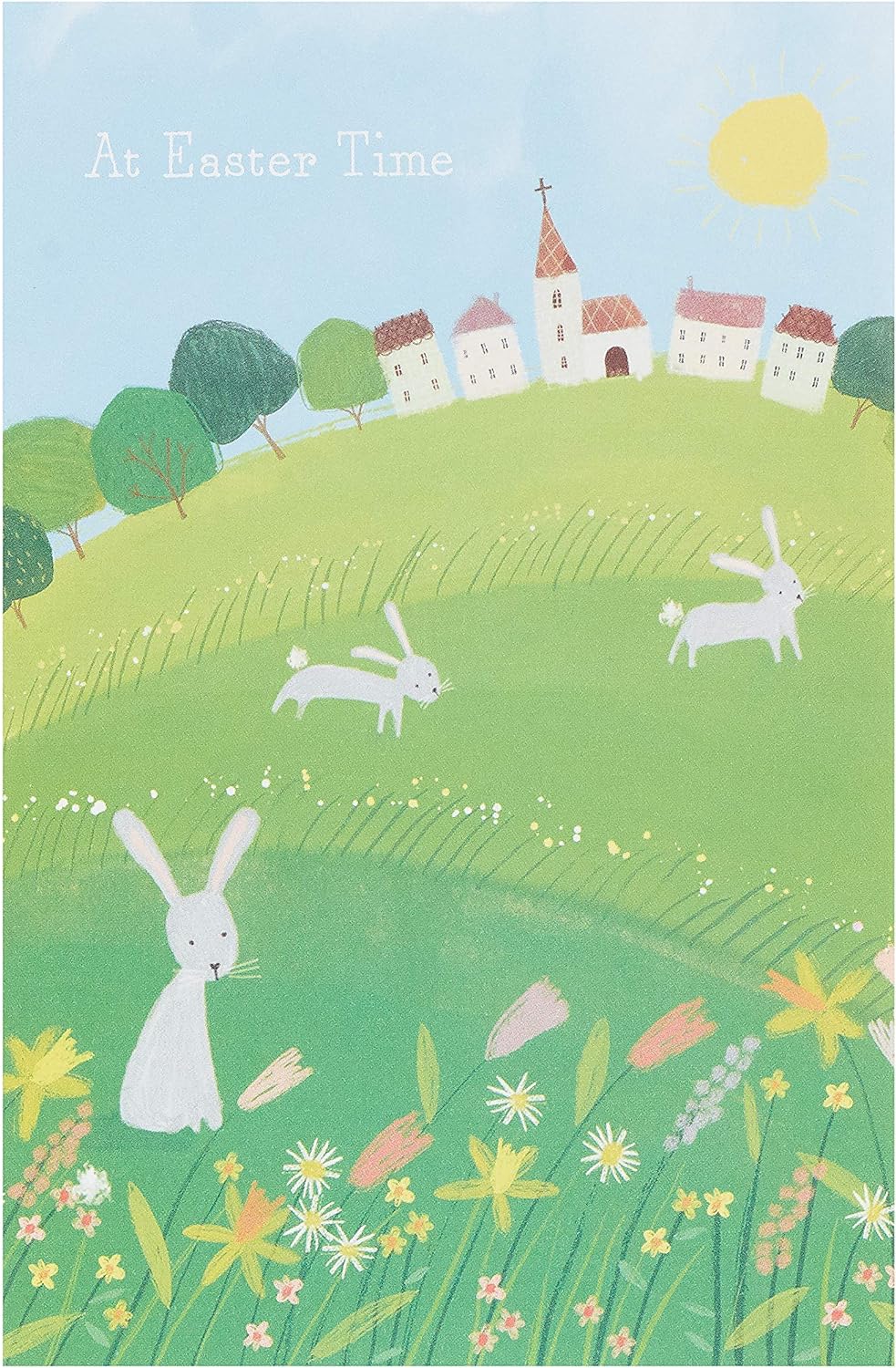 Set of five UK Greetings Easter greeting cards with illustrated traditional Easter designs for him or her, perfect for Easter wishes.