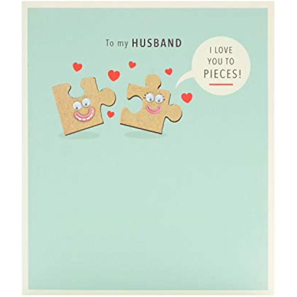 Funny husband Valentine's Day greeting card from UK Greetings featuring humorous Valentine’s Day message and romantic design.