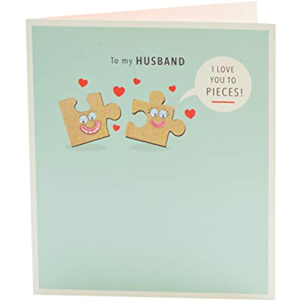 Funny Valentine's Day card for husband from UK Greetings, featuring humorous design perfect for celebrating love and humor.