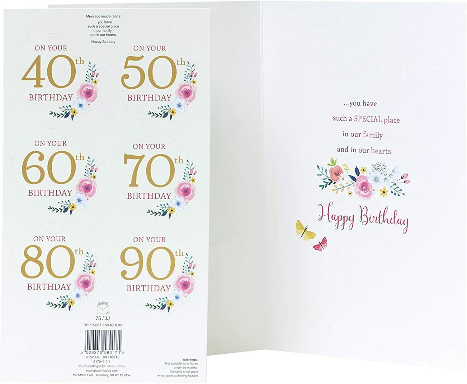 Personalized Nan birthday greeting card with a heartfelt verse, available for 40th, 50th, 60th, 70th, 80th, or 90th age from UK Greetings.