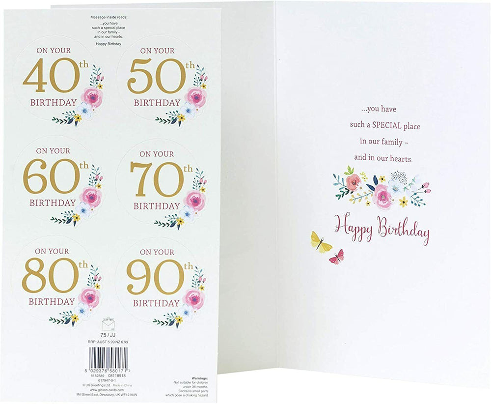 Personalized Nan birthday greeting card with a heartfelt verse, available for 40th, 50th, 60th, 70th, 80th, or 90th age from UK Greetings.