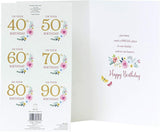 Personalized Nan birthday greeting card with a heartfelt verse, available for 40th, 50th, 60th, 70th, 80th, or 90th age from UK Greetings.