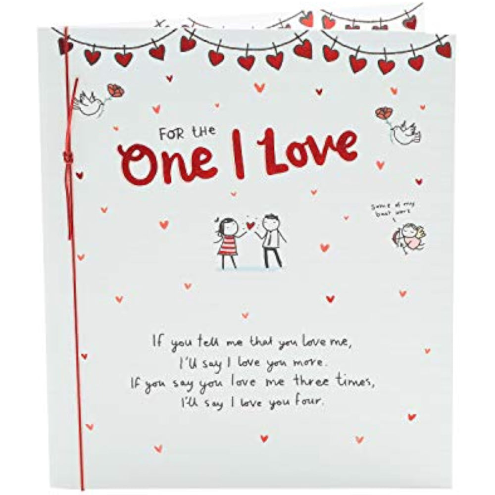 UK Greetings Valentine’s Day card featuring romantic "One I Love" message, cute design for him or her, greeting card for special occasions