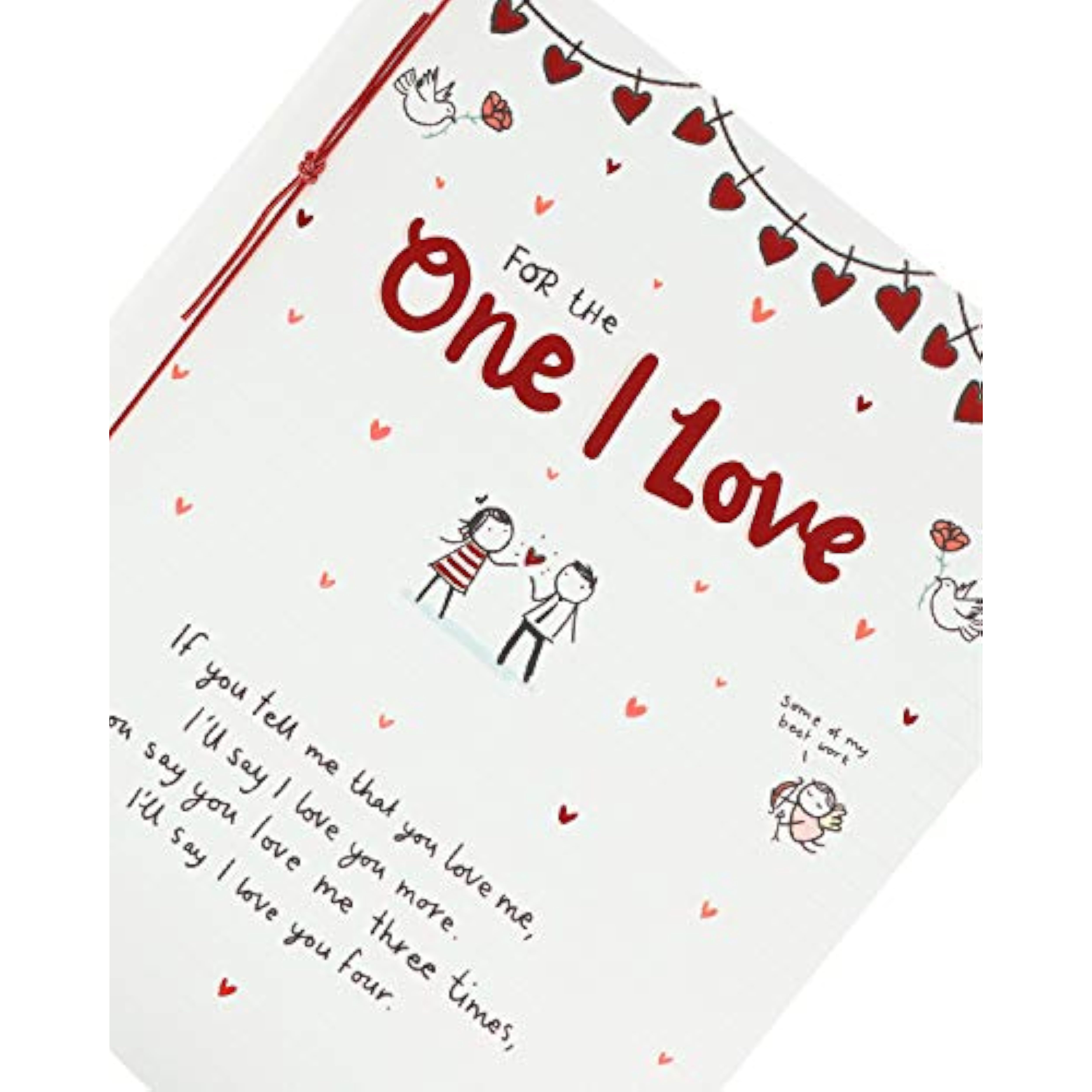 Cute Valentine's Day greeting card from UK Greetings with romantic design for him or her, featuring heartfelt message.