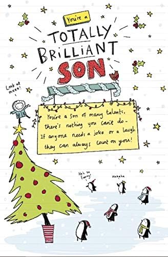 Son Christmas card by UK Greetings featuring a pop-up design, perfect for celebrating the holidays with a special son.