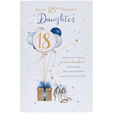 UK Greetings 18th birthday card for daughter featuring a beautiful, colorful design and heartfelt message inside.