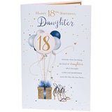 UK Greetings 18th birthday card for daughter featuring a gorgeous, colorful design with celebratory elements.