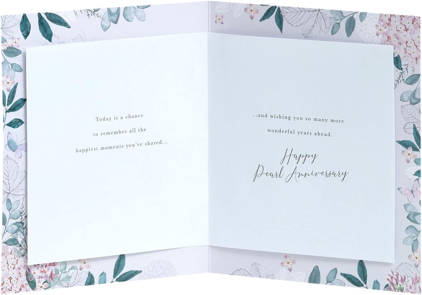 UK Greetings 30th wedding anniversary greeting card with beautiful floral design for him, her, or a friend.
