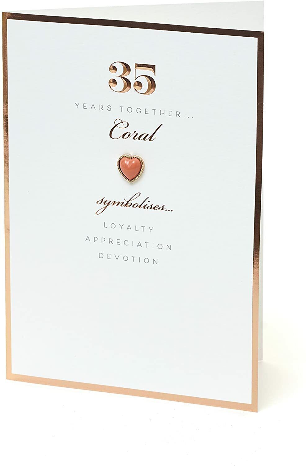 UK Greetings 35th Wedding Anniversary greeting card featuring elegant design for celebrating a special milestone.