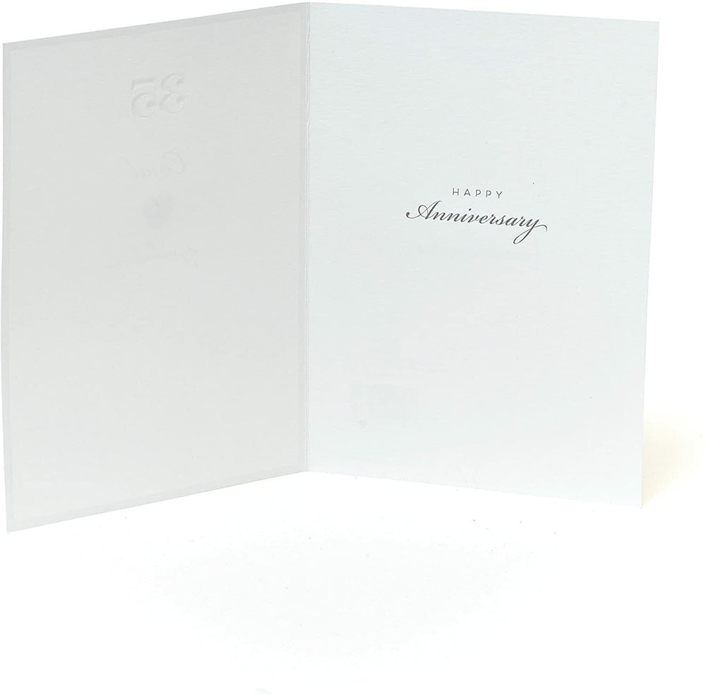UK Greetings 35th Wedding Anniversary greeting card with floral design and elegant lettering, perfect for celebrating a special milestone.
