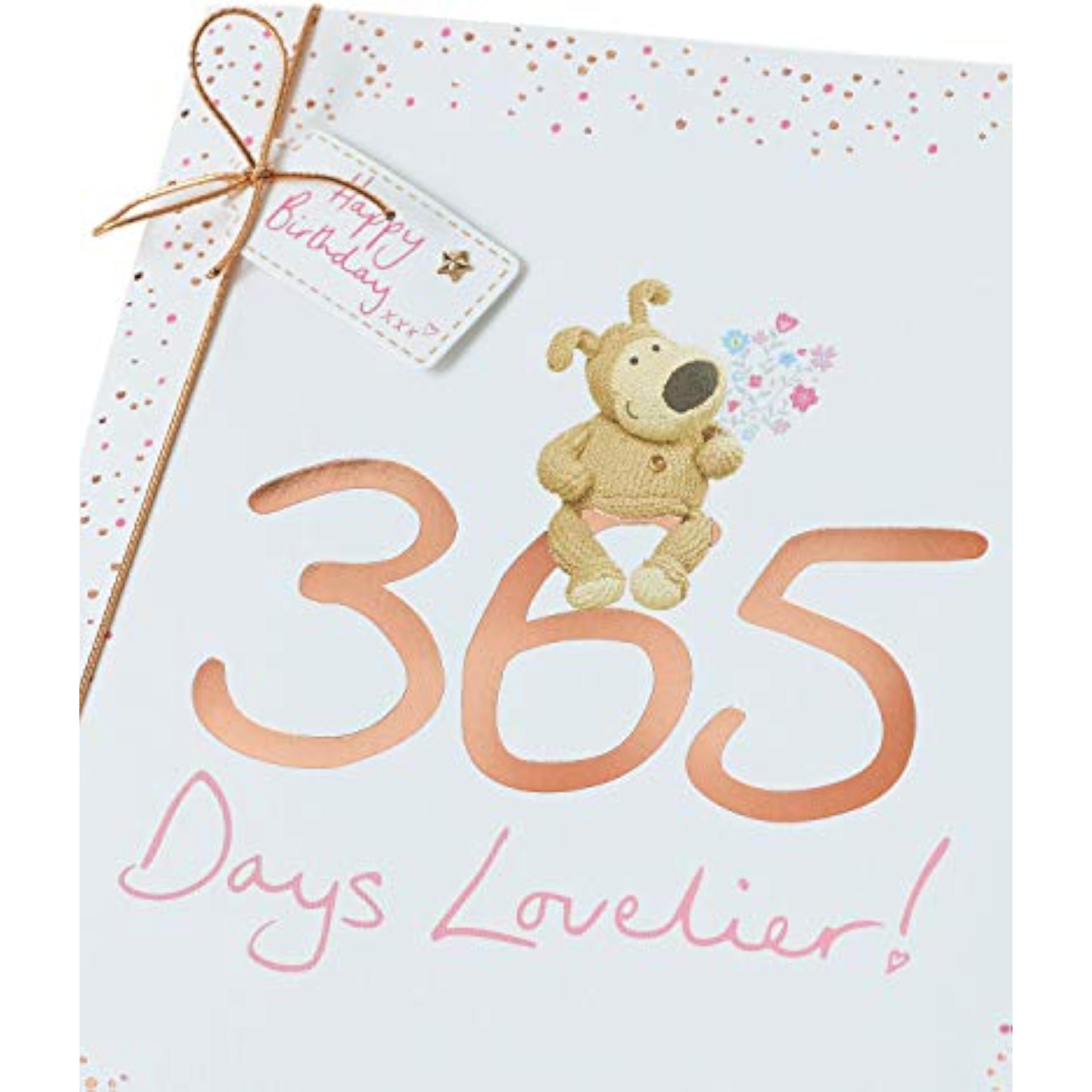UK Greetings Boofle birthday greeting card featuring colorful illustrations, perfect for celebrating special occasions.