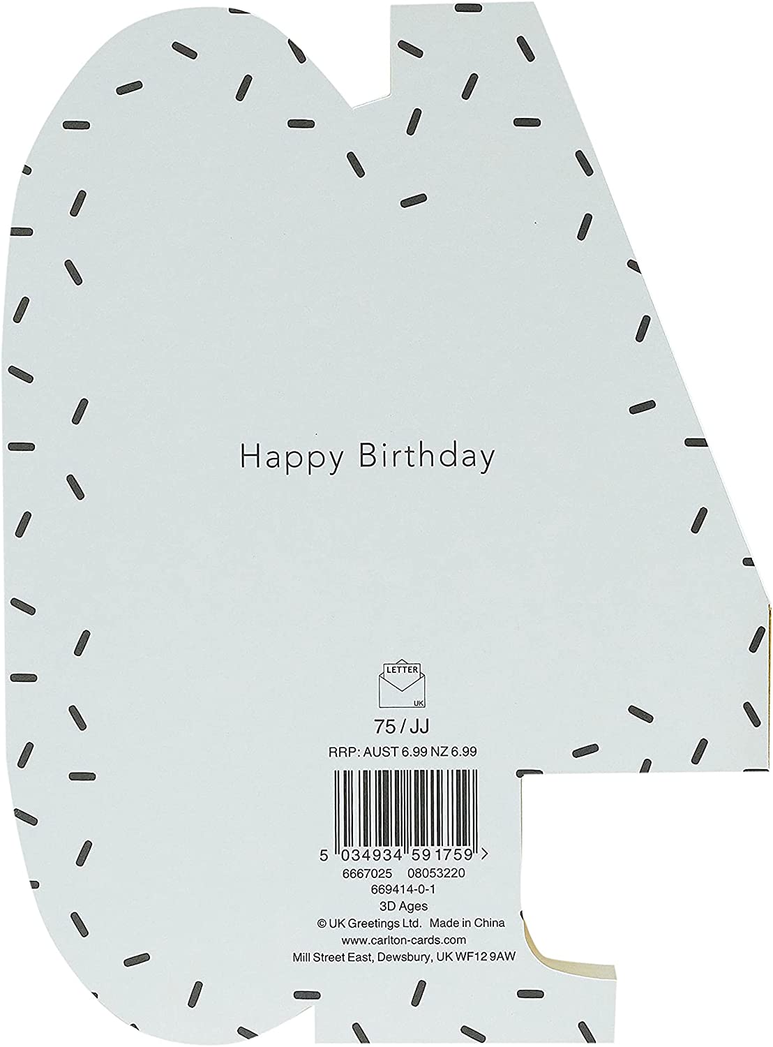 Open UK Greetings 3D birthday card with gold foil finish celebrating 40th birthday, featuring festive design and elegant details.