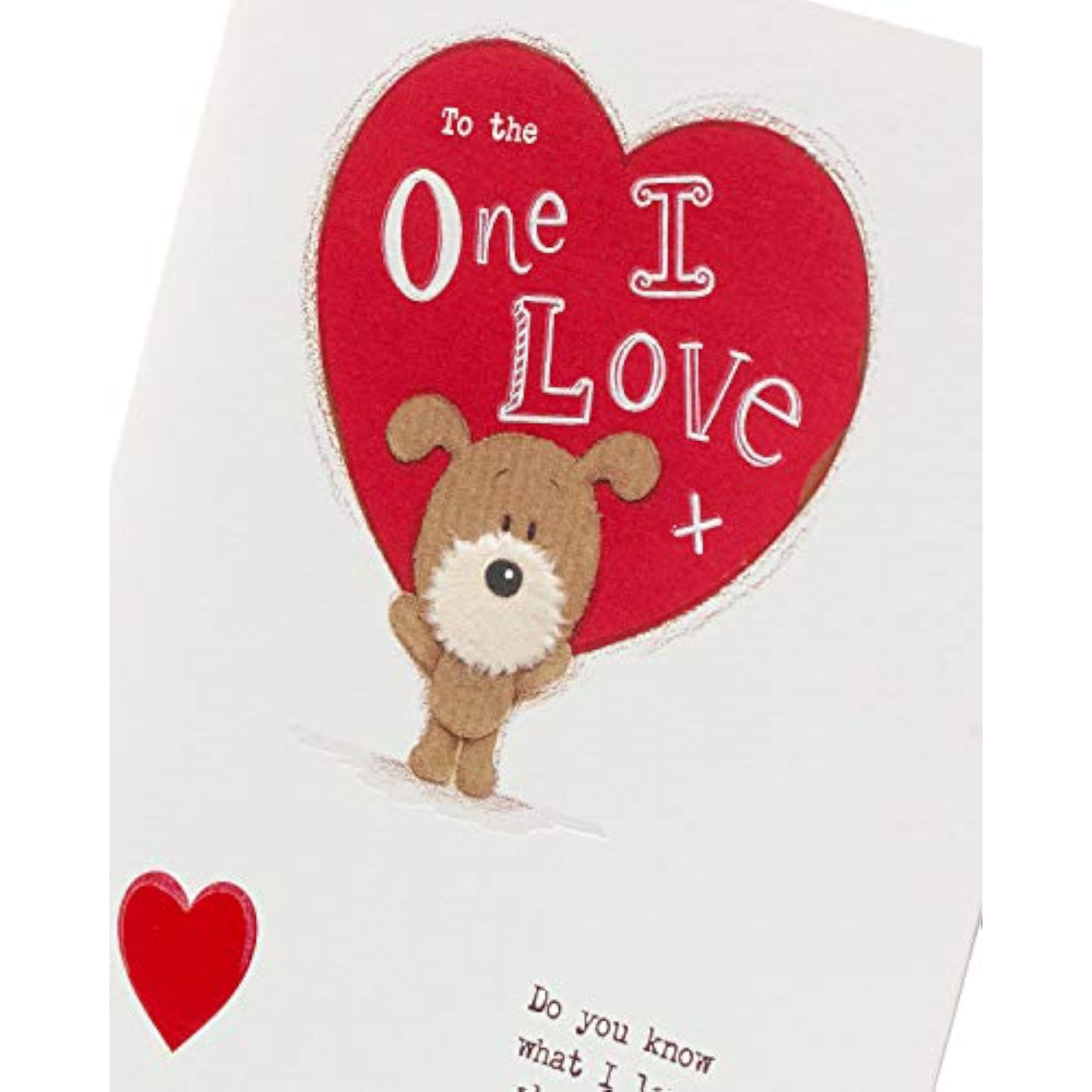 UK Greetings 3D Dog Valentine’s Day Card featuring a cute pop-up design with lots of woof dogs and heartfelt message.