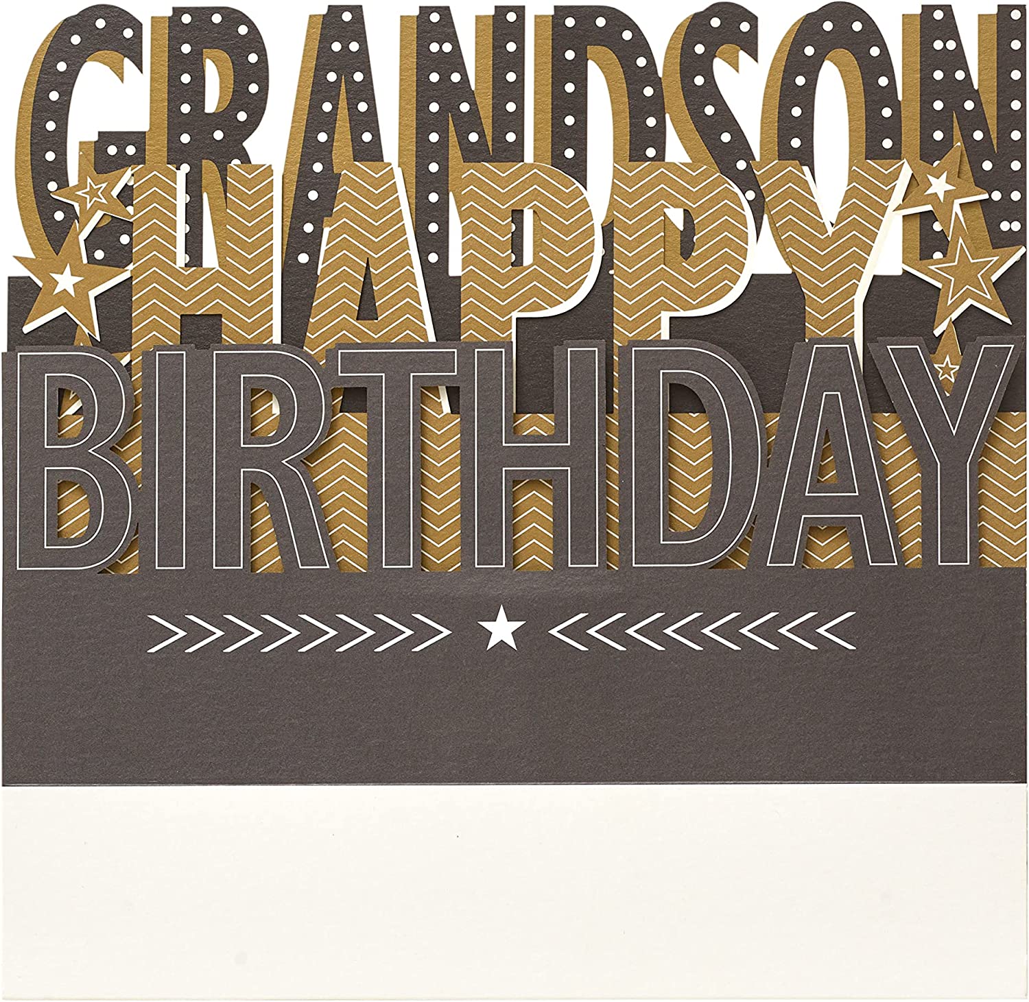 UK Greetings 3D Pop-Up Grandson Birthday Card, colorful greeting card with a festive design and pop-up elements for birthdays.