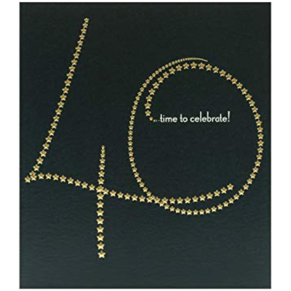 UK Greetings 40th birthday greeting card featuring festive design and cheerful message for celebrating a 40th birthday.