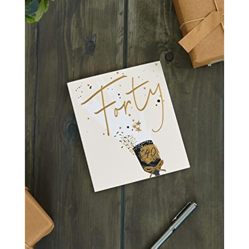 UK Greetings 40th birthday card featuring colorful celebration design for milestone birthday greeting card.